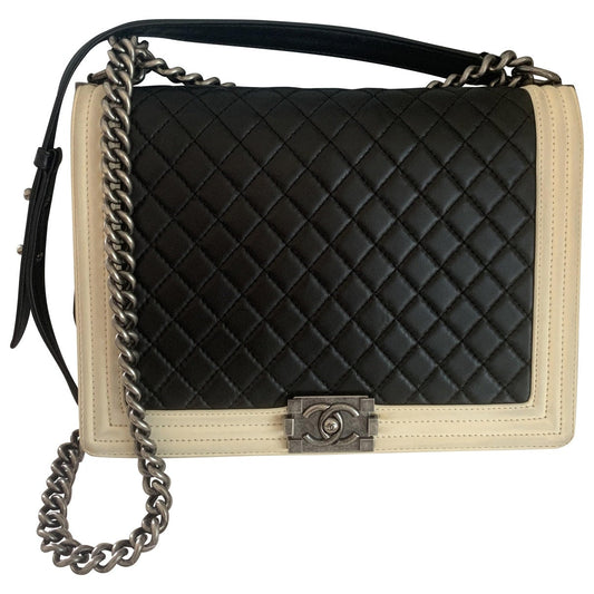 Chanel boy black leather handbag