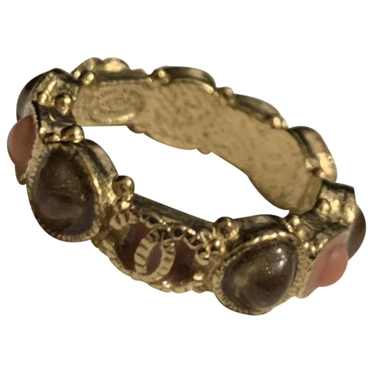 Chanel cc gold metal rings