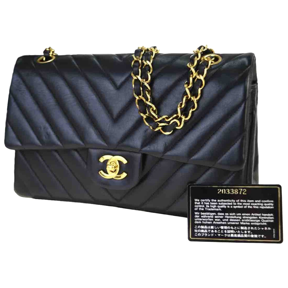 Chanel timeless/classique black leather handbag