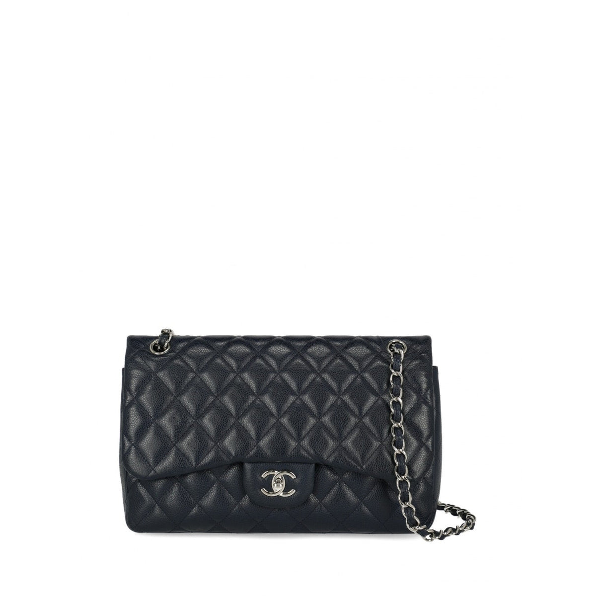 Chanel timeless/classique black leather handbag
