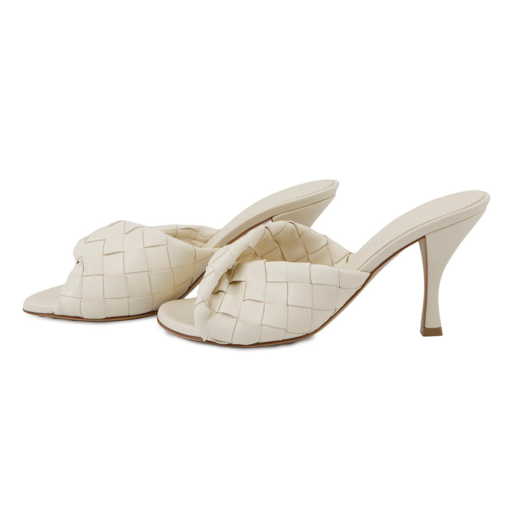 Bottega Veneta Blink Intrecciato Mules Sea salt796455 Lambskin Size 38