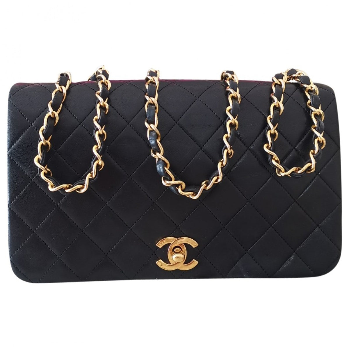 Chanel black leather handbag