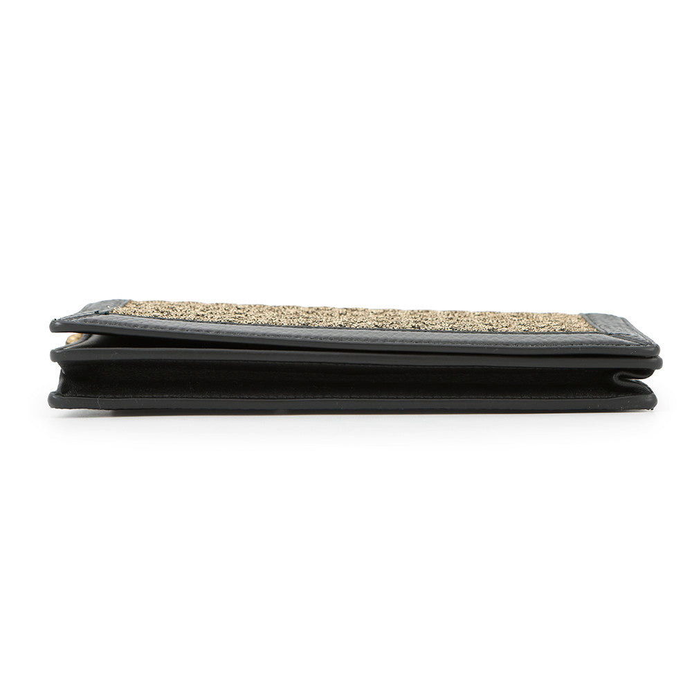 Bottega Veneta INTRECCIATO Chain Wallet Gold/Black521276 VCLM1 Leather