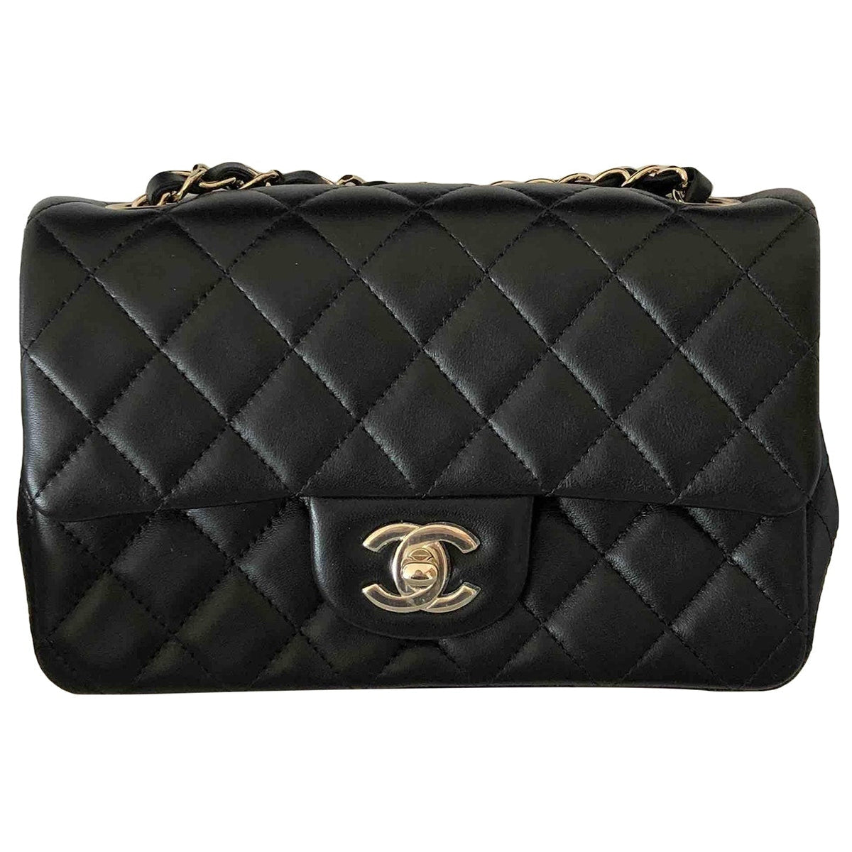 Chanel timeless/classique black leather handbag