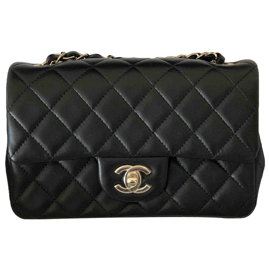 Chanel timeless/classique black leather handbag