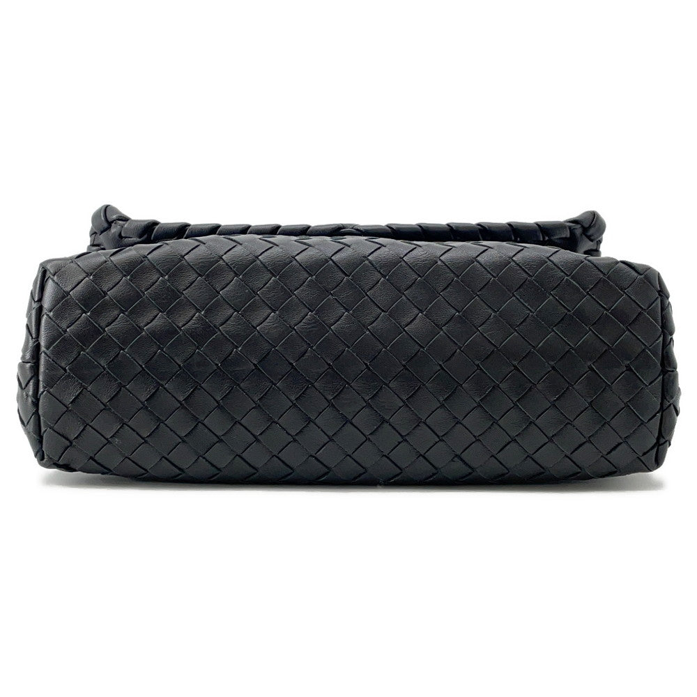 Bottega Veneta ChainShoulder Bag Black INTRECCIATOLeather