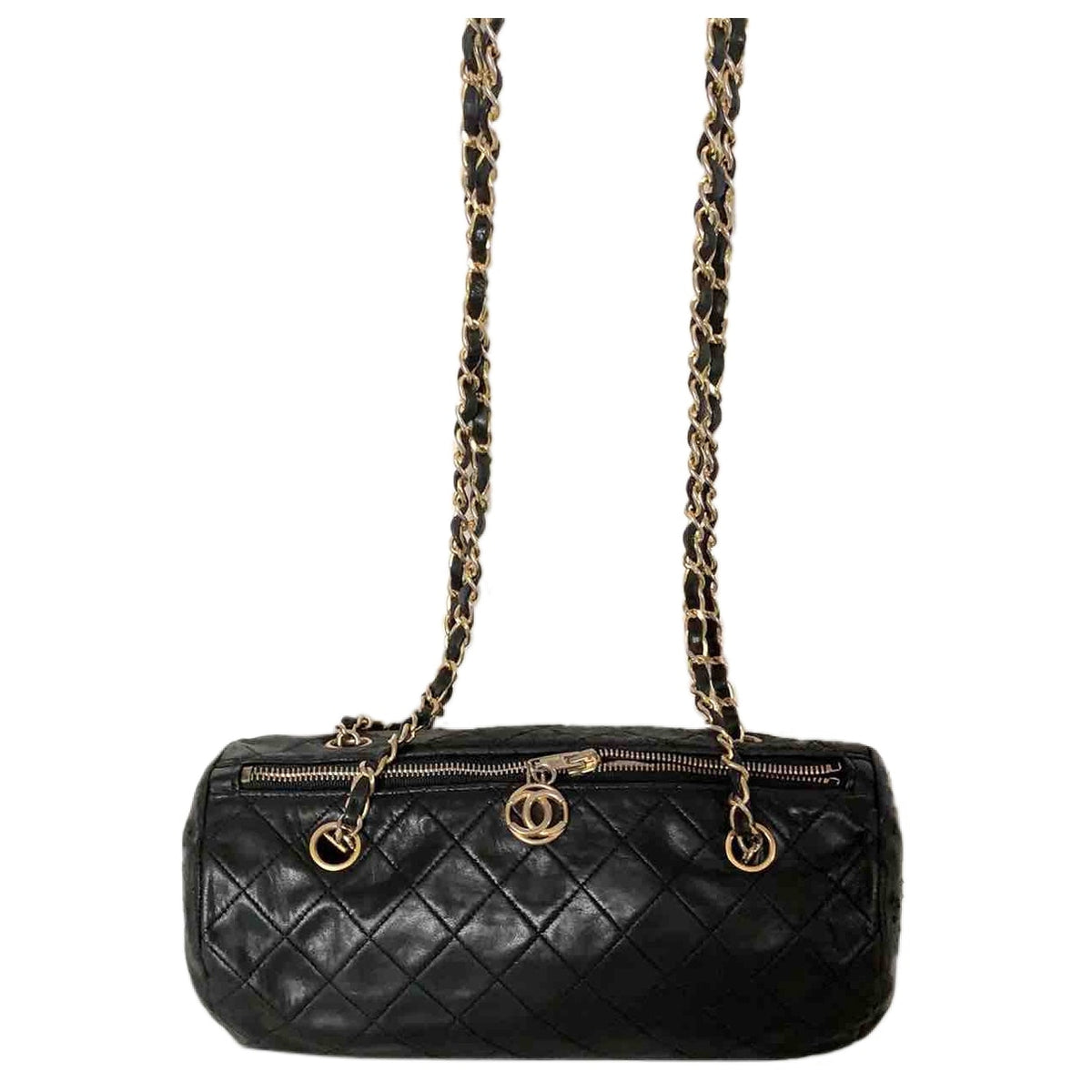 Chanel black leather handbag