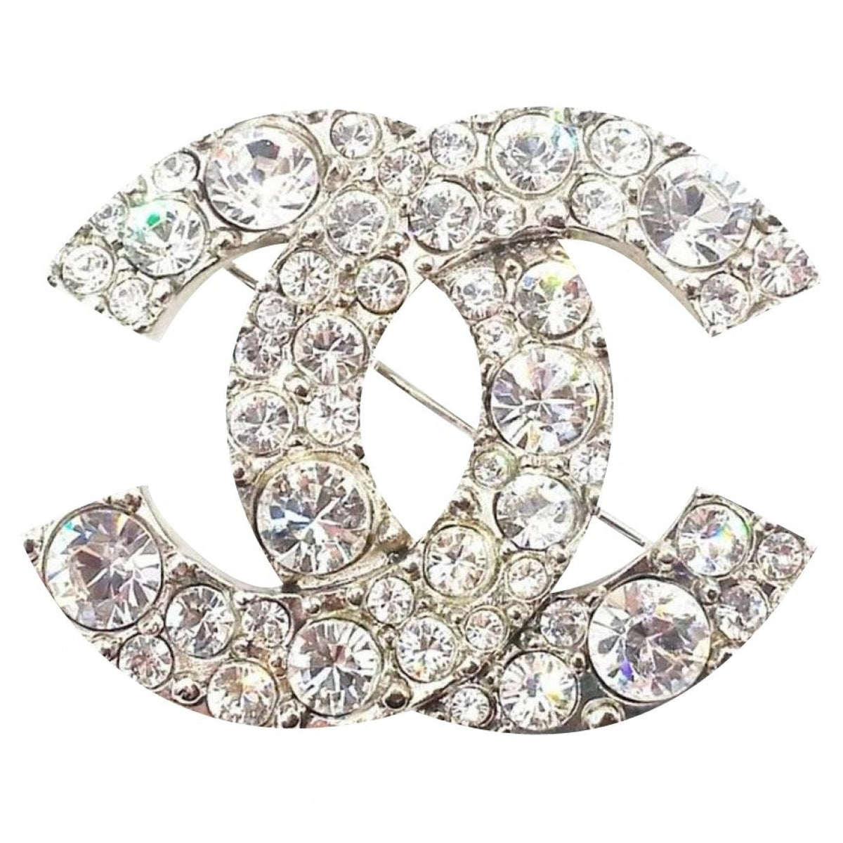 Chanel cc silver metal pins & brooches
