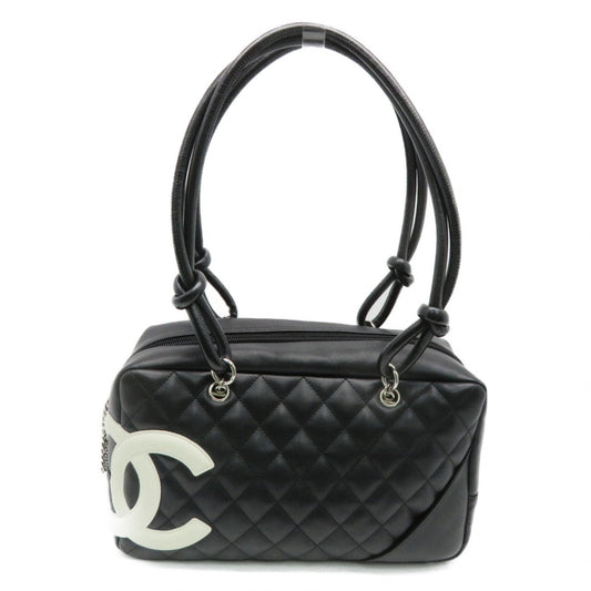 Chanel cambon black leather handbag