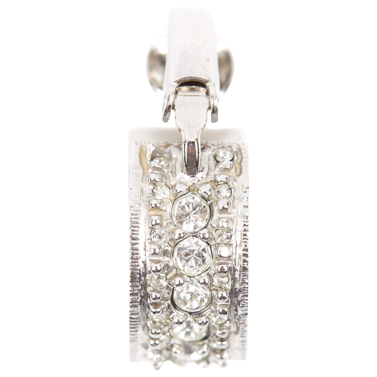 Chanel silver metal earrings