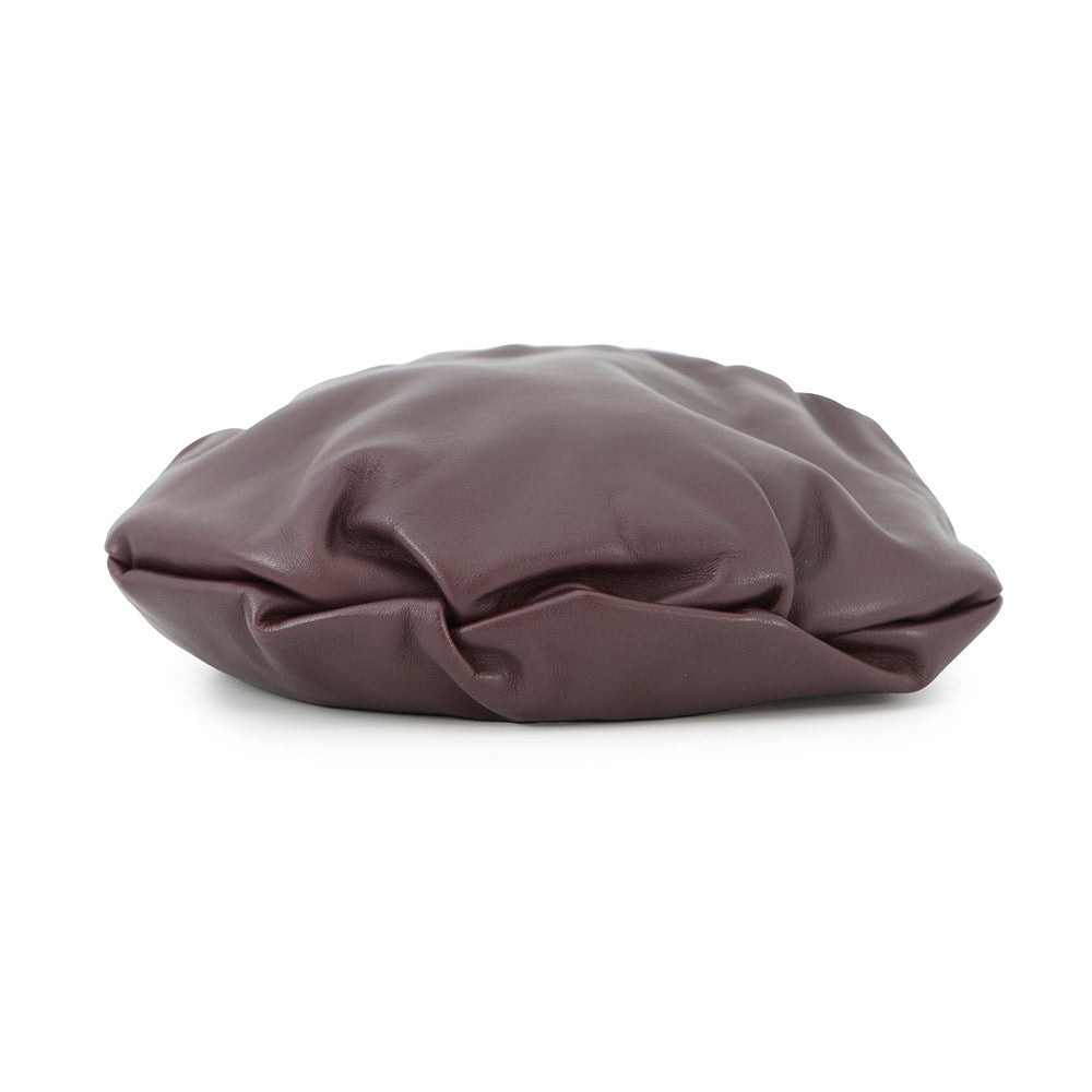 Bottega Veneta The Valve Shoulder Bag Dark Purple Leather