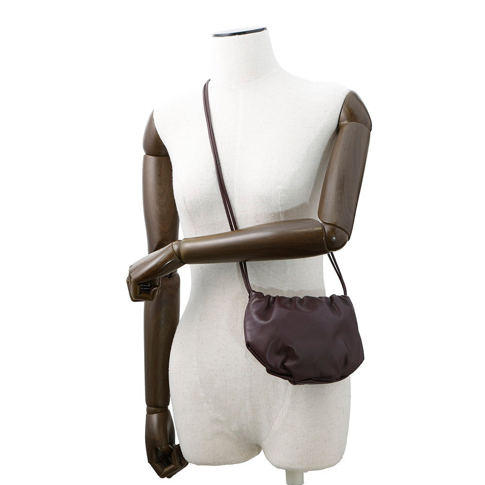 Bottega Veneta The Valve Shoulder Bag Dark Purple Leather