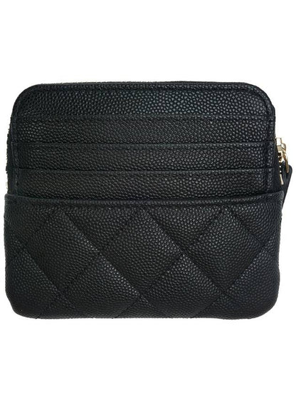 Silver Hardware Small Leather Coin Wallet Black Chanel