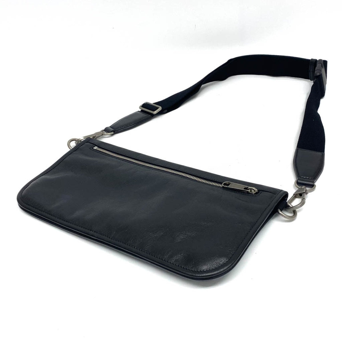 Gucci Interlocking G Black Leather Shoulder Bag