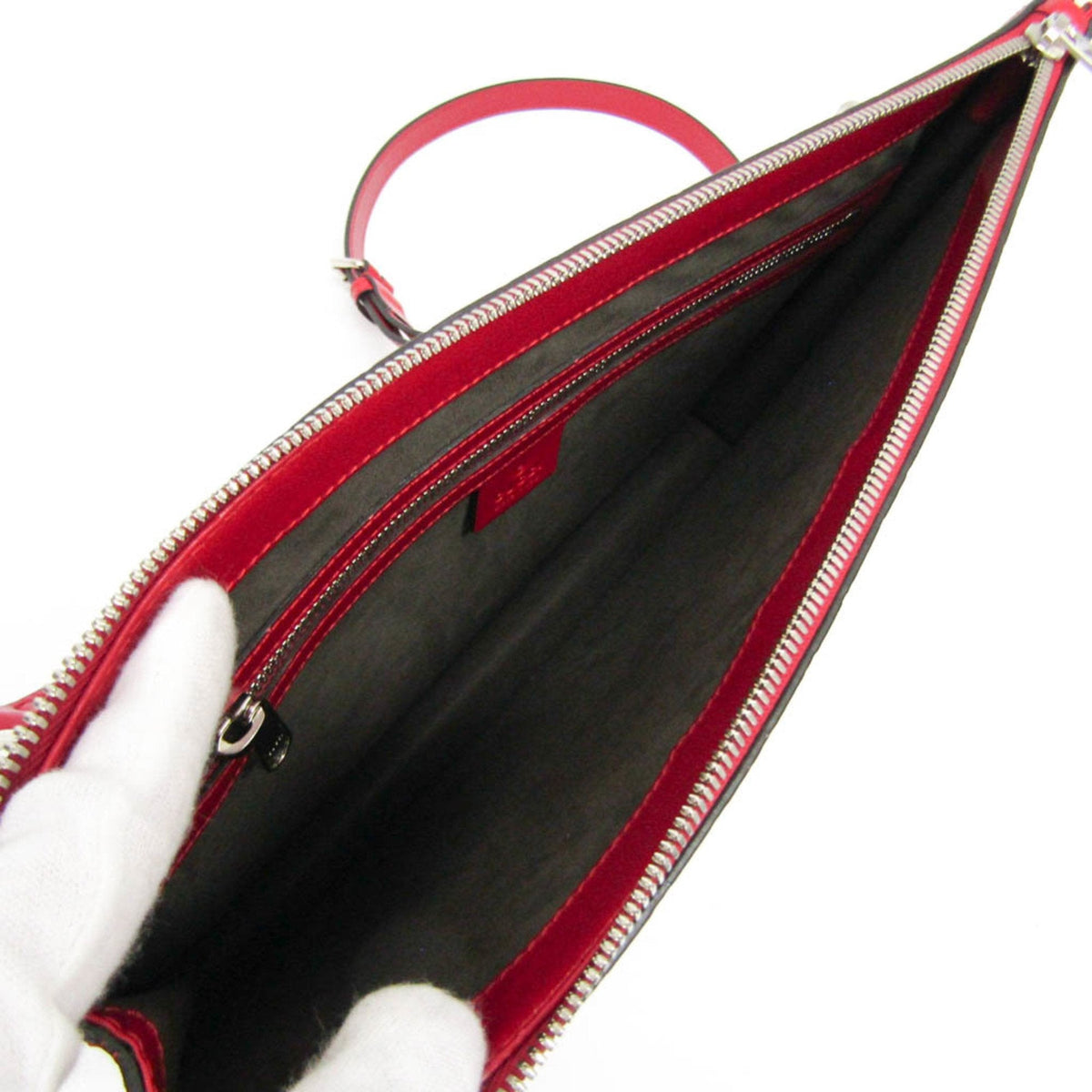 Gucci Guccissima Red Leather Shoulder Bag