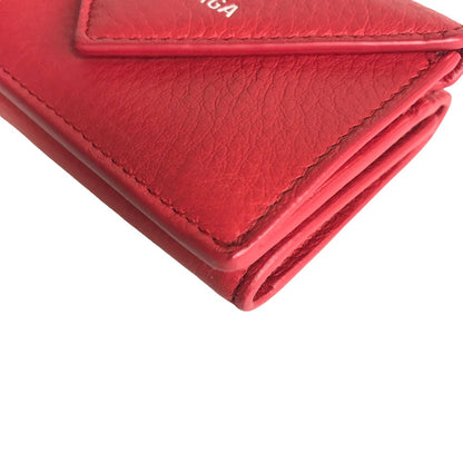 BALENCIAGA Tri-fold wallet 3914446 6524 W 56814 leather Red Compact wallet paper Women