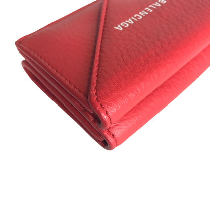 BALENCIAGA Tri-fold wallet 3914446 6524 W 56814 leather Red Compact wallet paper Women