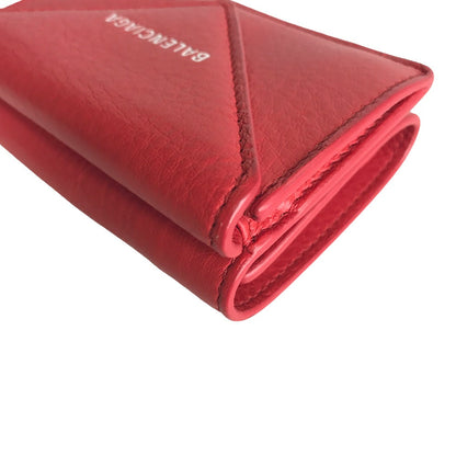 BALENCIAGA Tri-fold wallet 3914446 6524 W 56814 leather Red Compact wallet paper Women