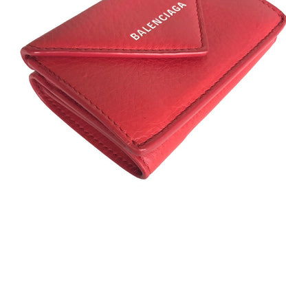 BALENCIAGA Tri-fold wallet 3914446 6524 W 56814 leather Red Compact wallet paper Women