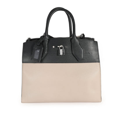 LOUIS VUITTON Black & Galet Calfskin City Steamer MM