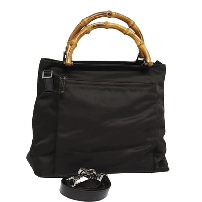 Gucci Bamboo Black Synthetic Handbag ()
