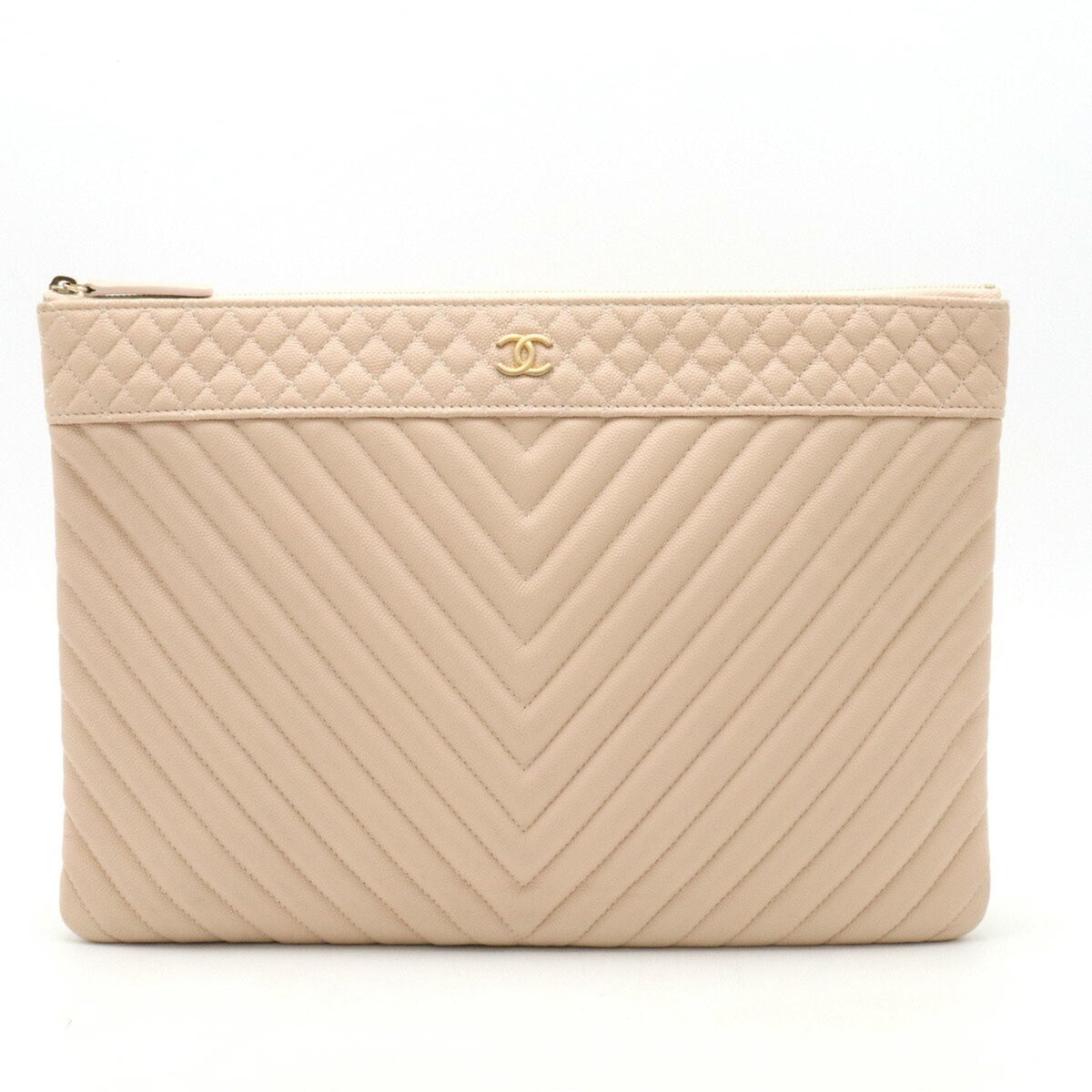Chanel Chevron Clutch Bag