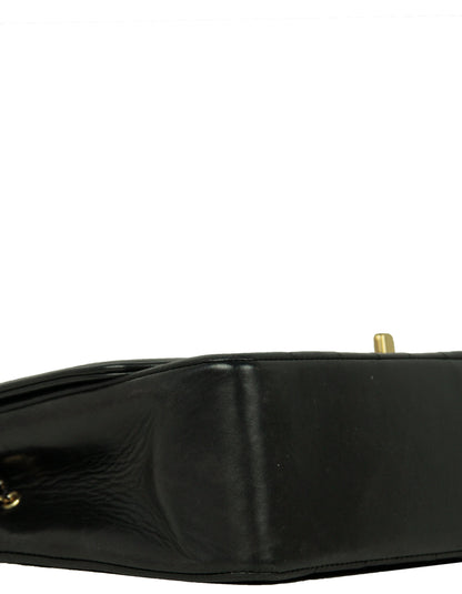 Chanel Black Lambskin Leather Quilted Medium Single Flap Diana Bag