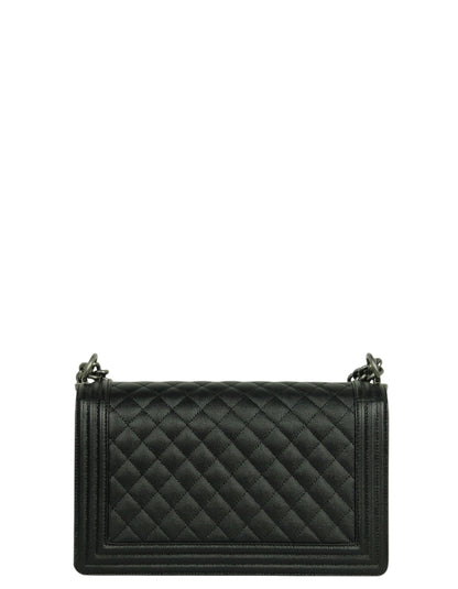 Chanel Black/Ruthenium New Medium Boy Bag
