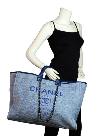 Chanel Blue & Glitter Canvas XL Deauville Tote Bag