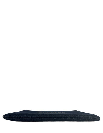 Chanel Navy/Gold Glitter Large Deauville Pouch Bag