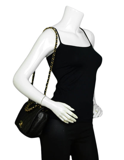 Chanel Black Calfskin Quilted Leather Medium Paris-Bombay Pondichery Flap Bag