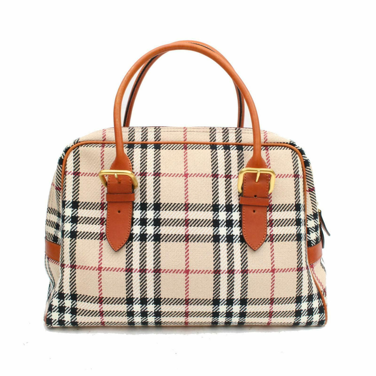 Indistinguishable  Burbe**y Hand Bag Beige Canvas (SHC1-14313)