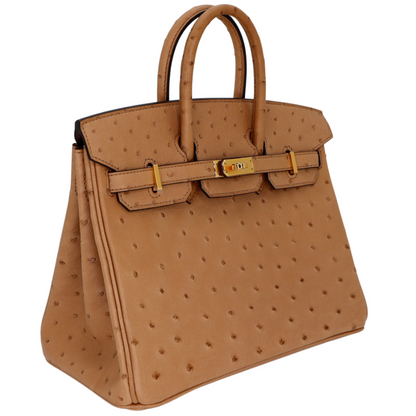 Hermès 25cm Birkin Chai Ostrich Gold Hardware