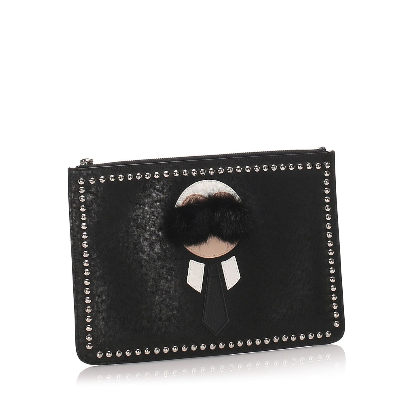 Fendi Black Others Leather Karlito Clutch Bag Italy