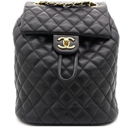 Calfskin Quilted Small Urban Spirit Backpack Black