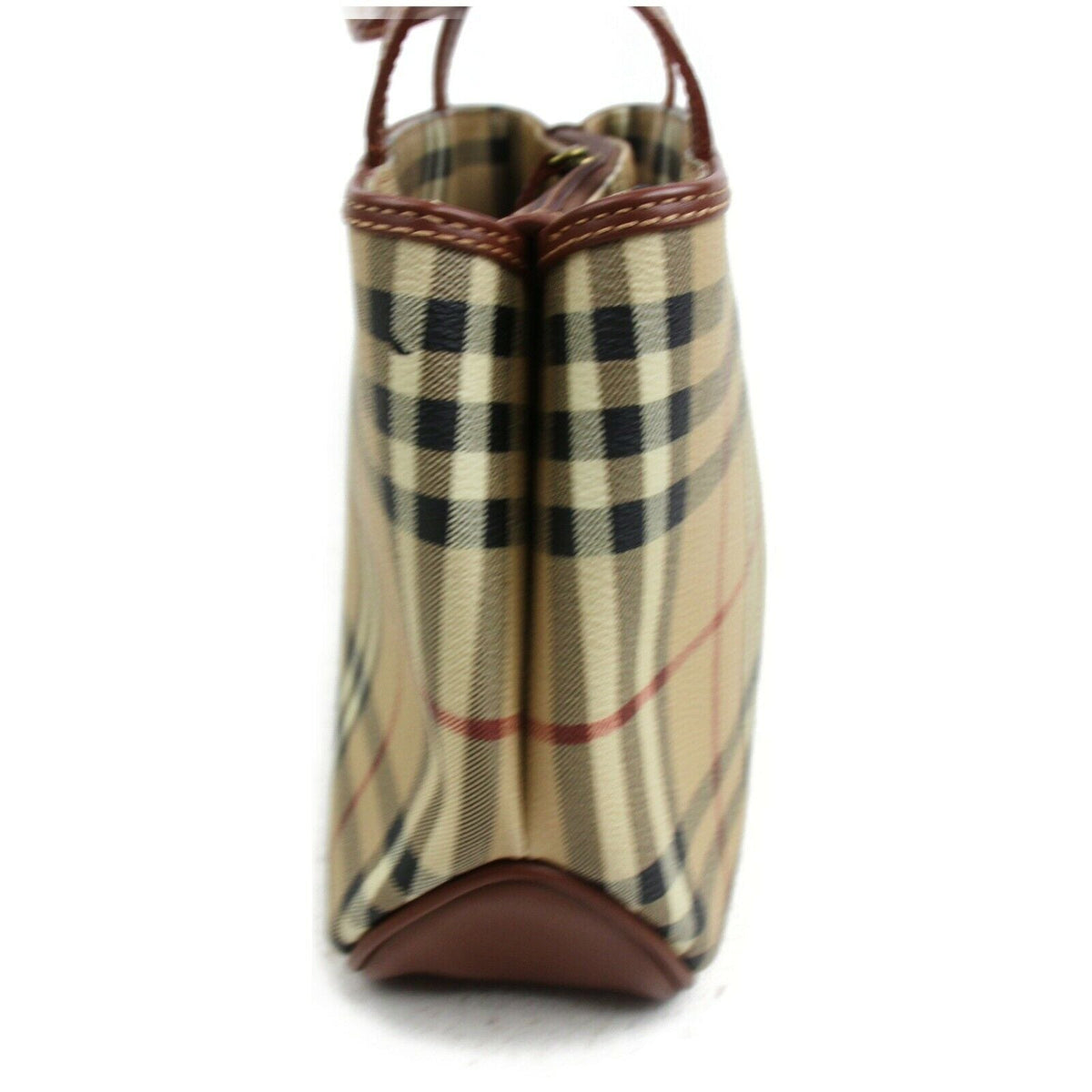 Indistinguishable  Burbe**y London Hand Bag Beige PVC (SHC7-10859)