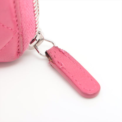 Chanel Matelasse Ram Leather Zippy Long Wallet Pink