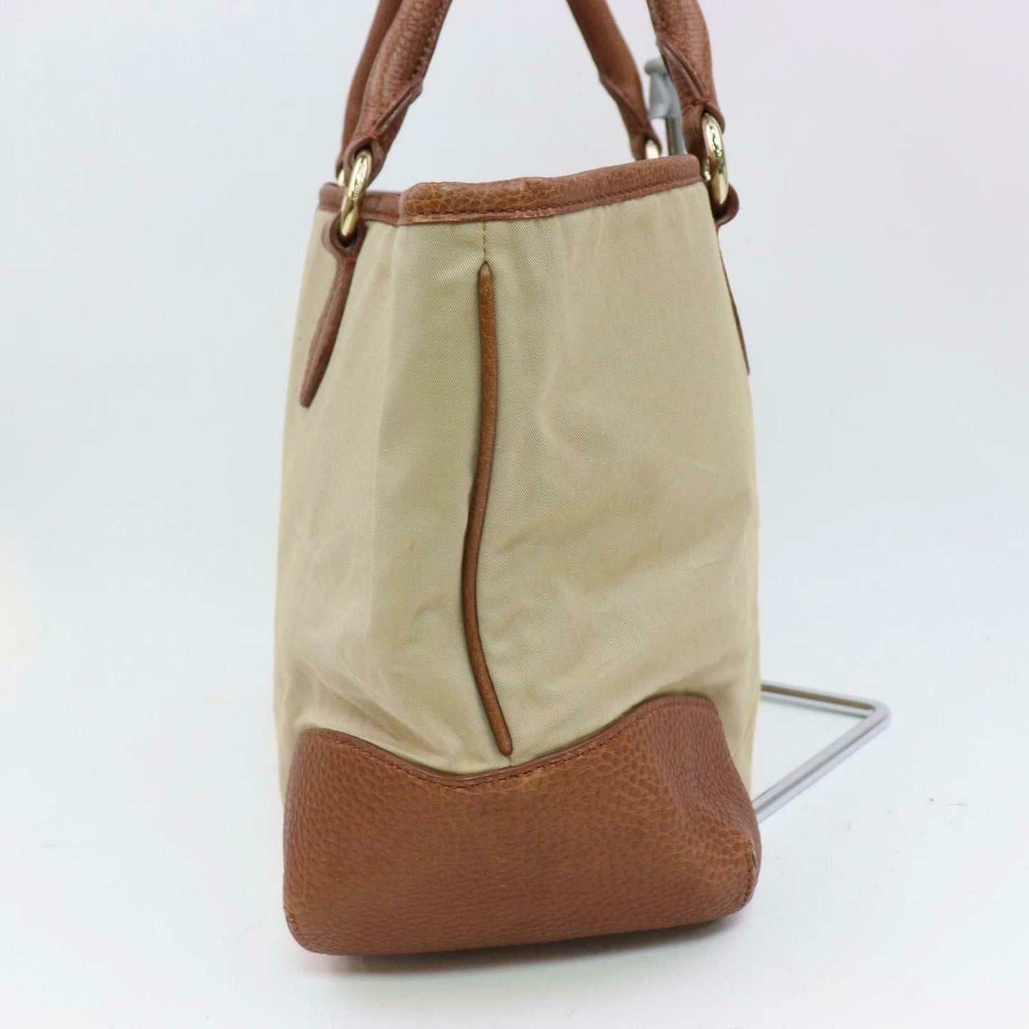 Indistinguishable  Burbe**y Hand Bag Beige Canvas (SHC7-10980)