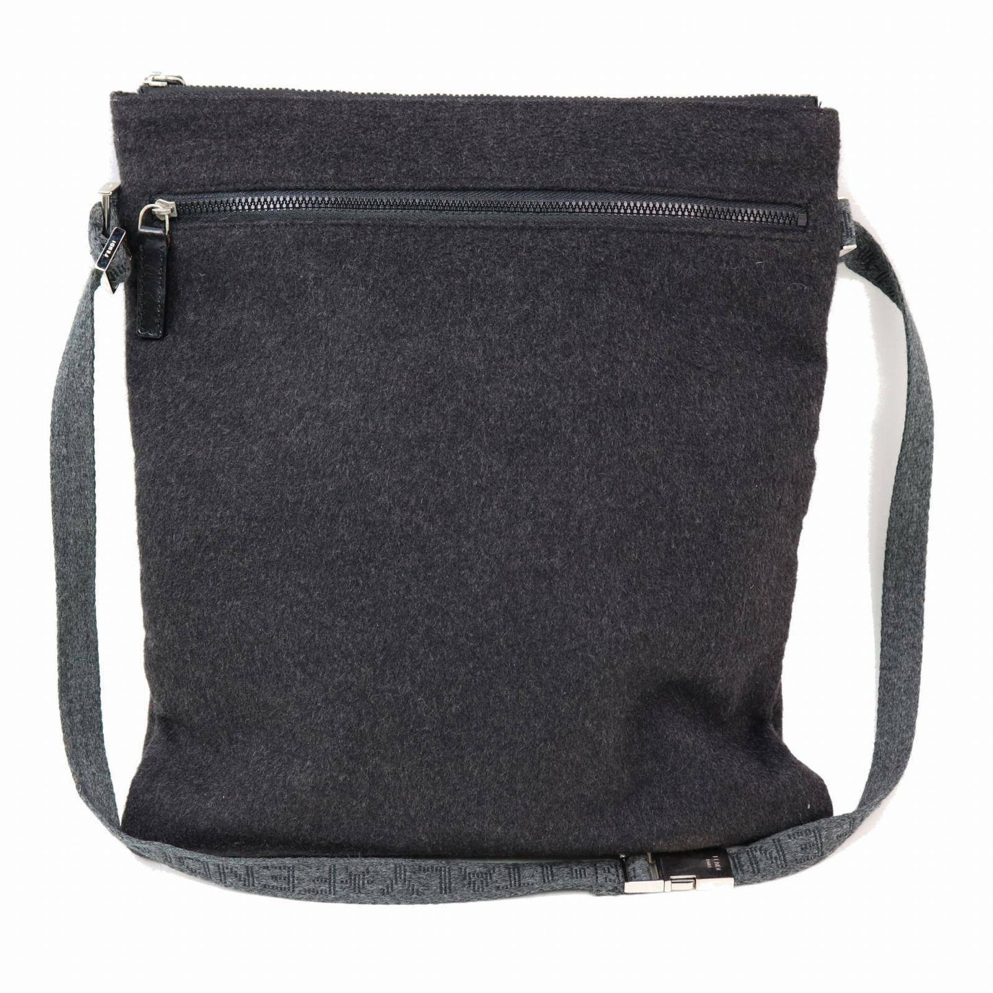Indistinguishable  Fendi Shoulder Bag Gray Wool (SHC1-15308)