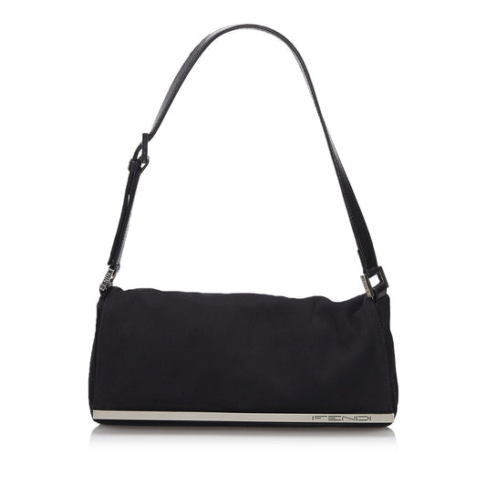 Fendi Black Chemical Fiber Fabric Baguette Italy