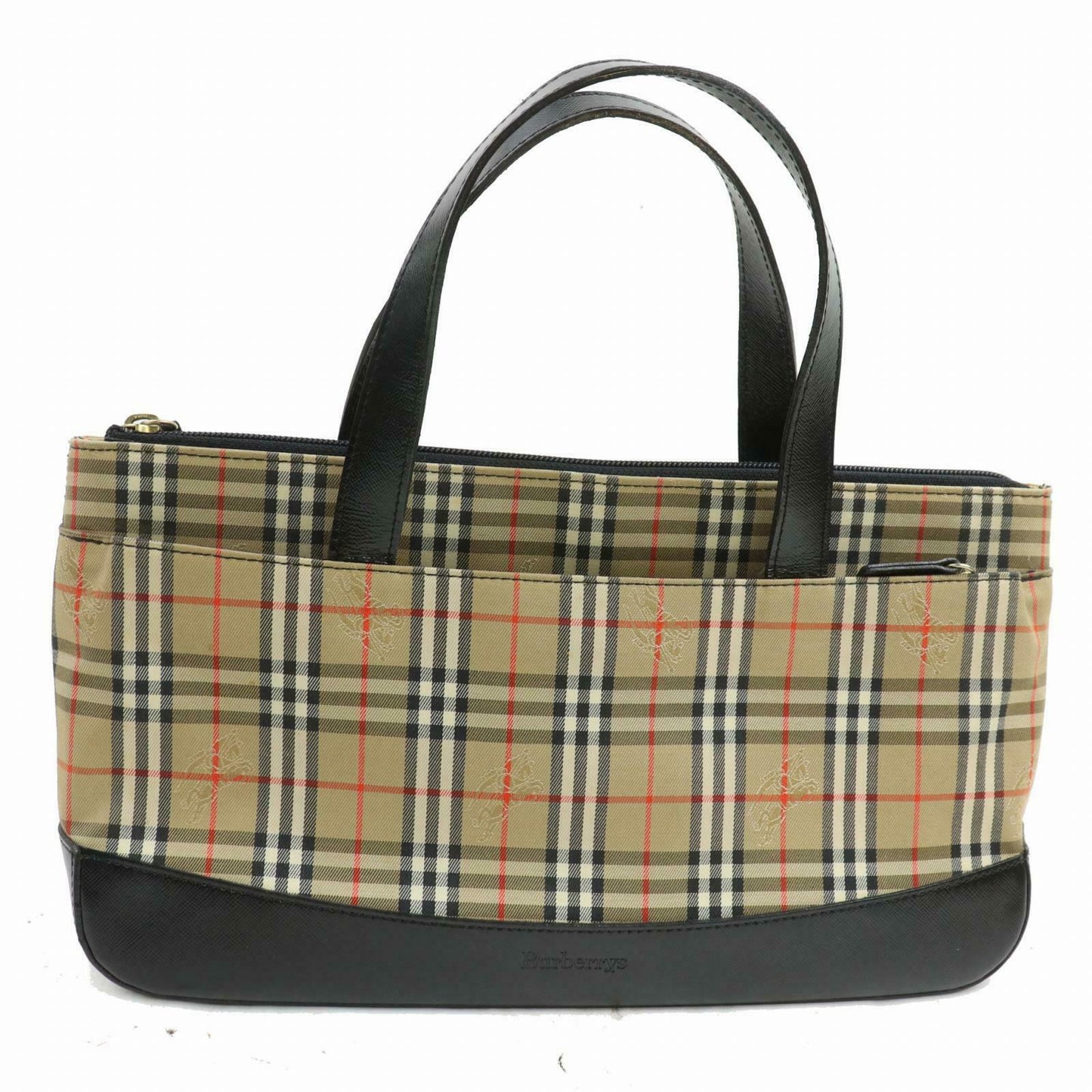 Indistinguishable  Burbe**y Hand Bag Beige Canvas (SHC1-14700)