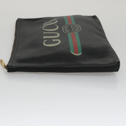 Gucci Imprime Black Leather Clutch Bag
