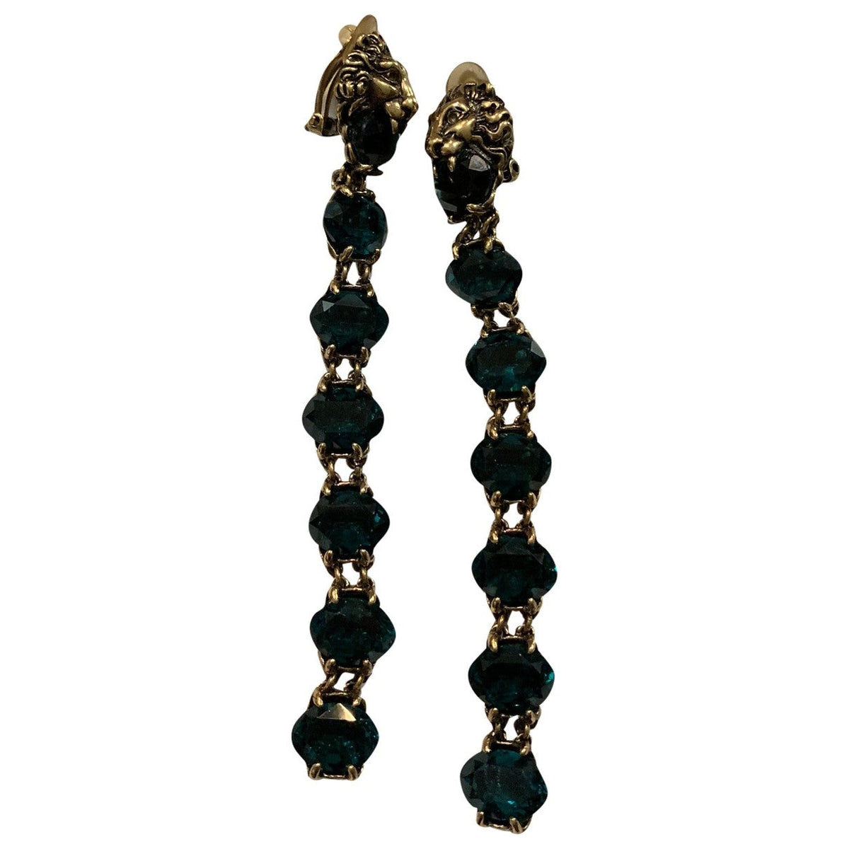 Gucci green gold plated earrings