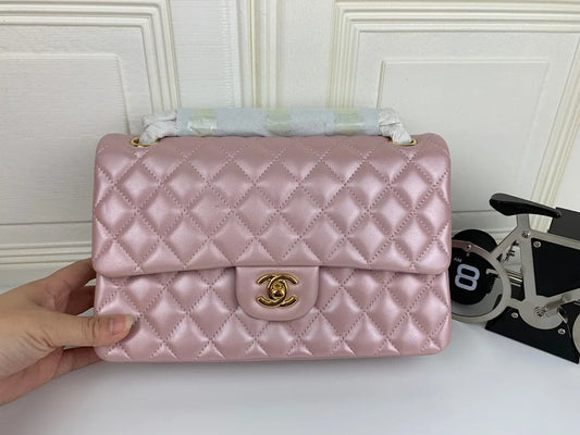 Chanel Classic Double Flap 25 Shoulder Bag Iridescent Pink