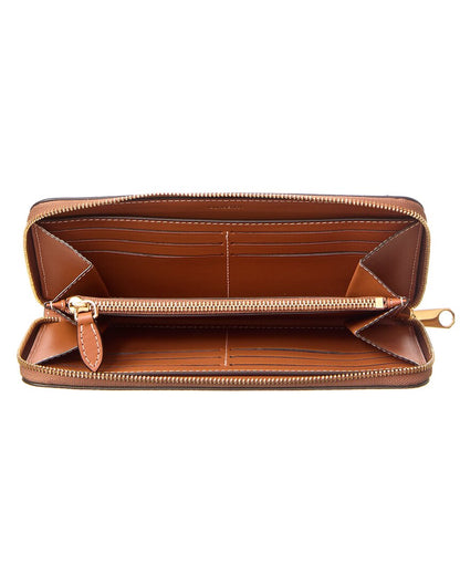 Burberry Check E-Canvas Zip Around Wallet