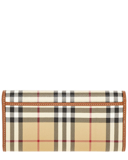 Burberry Long Canvas & Leather Wallet