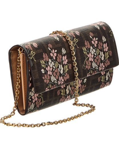 Fendi Roma Ff Jacquard & Leather Wallet On Chain