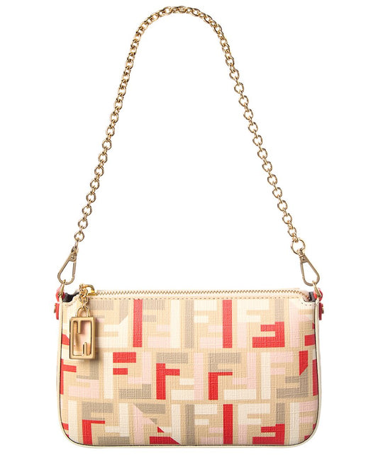 Fendi Baguette Ff Jacquard Pouch
