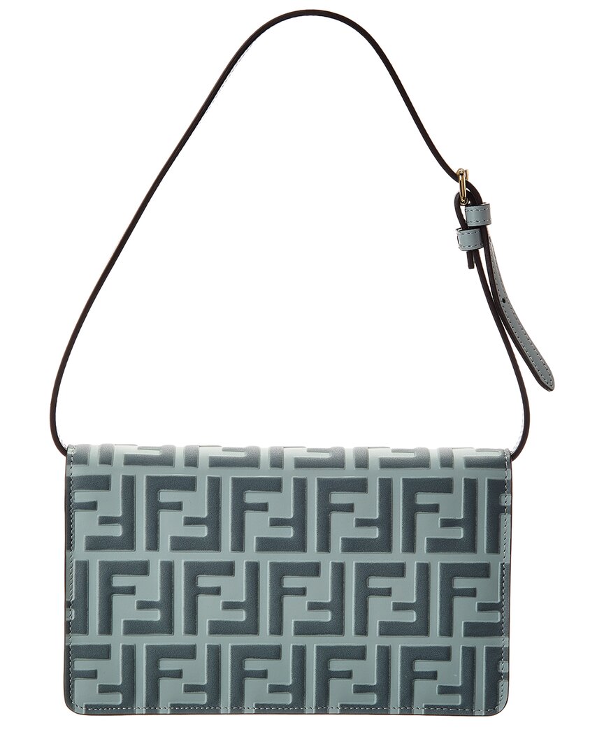 Fendi Ff Diamonds Leather Wallet On Chain