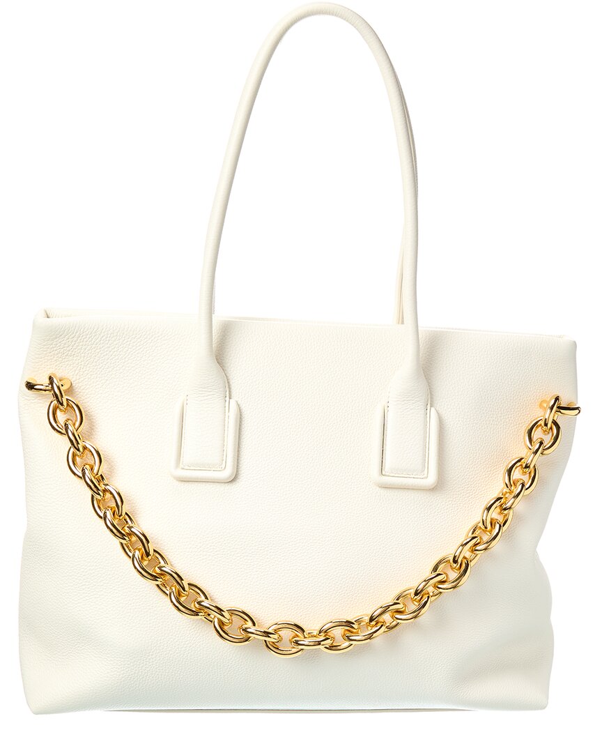 Bottega Veneta Chain Leather Tote White ONE SIZE